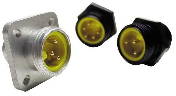 Brad Harrison - 7 Amp, Male Straight Receptacle - 600 VAC/VDC, 0.31m Cable Length, IP67 Ingress Rating - Exact Tool & Supply
