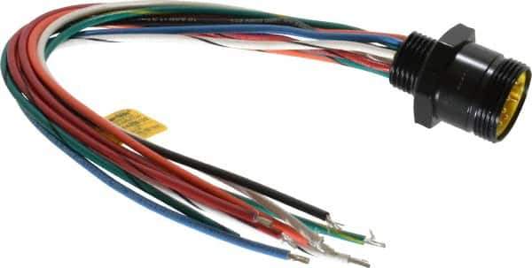 Brad Harrison - 7 Amp, Male Straight Receptacle - 600 VAC/VDC, 0.31m Cable Length, IP67 Ingress Rating - Exact Tool & Supply