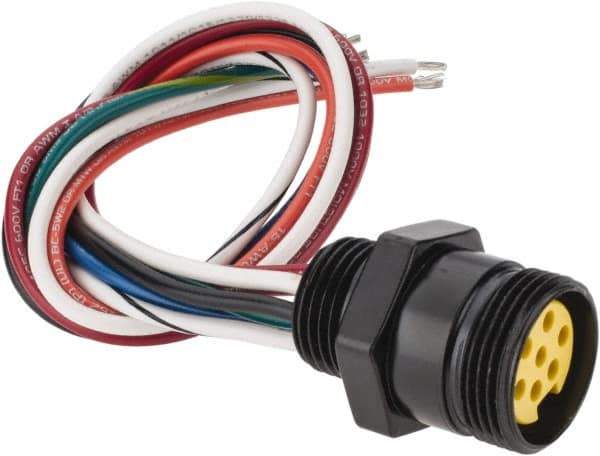 Brad Harrison - 8 Amp, Female Straight Receptacle - 600 VAC/VDC, 0.31m Cable Length, IP67 Ingress Rating - Exact Tool & Supply