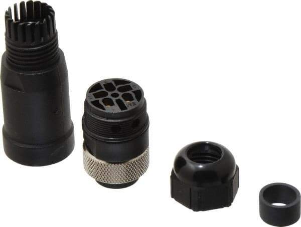 Brad Harrison - 8 Amp, Male Straight Field Attachable Connector Sensor and Receptacle - 600 VAC/VDC, IP67 Ingress Rating - Exact Tool & Supply