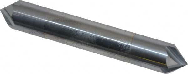 Accupro - 3/8" Diam 4 Flute Double End Solid Carbide Chamfer Mill - Exact Tool & Supply