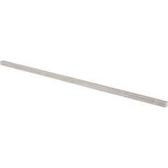 Value Collection - 12" Long x 1/4" High x 1/4" Wide, Plain Key Stock - Stainless Steel - Exact Tool & Supply