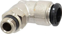 Alpha Technologies - 8mm Outside Diam, 1/8 Universal, Nickel Plated Brass Push-to-Connect Tube Male Swivel Elbow - 250 Max psi, Tube to Universal Thread Connection, Buna O-Ring - Exact Tool & Supply