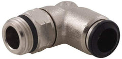Alpha Technologies - 14mm Outside Diam, 3/8 Universal, Nickel Plated Brass Push-to-Connect Tube Male Swivel Elbow - 250 Max psi, Tube to Universal Thread Connection, Buna O-Ring - Exact Tool & Supply