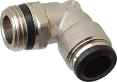 Alpha Technologies - 12mm Outside Diam, 1/2 Universal, Nickel Plated Brass Push-to-Connect Tube Male Swivel Elbow - 250 Max psi, Tube to Universal Thread Connection, Buna O-Ring - Exact Tool & Supply