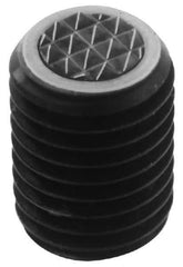 Fairlane - Serrated Tooth, 5/8-18, 5/16" Internal Hex, 1" Thread Length, Black Oxide Finish, Fully Threaded, Adjustable Positioning Gripper - 1/2" Pad Diam, 4-Point Tooth Grade - Exact Tool & Supply