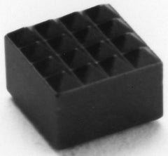 Fairlane - 1/2" Square, 10-32 Thread, 3/8" High, Fine Tooth Grade, Diamond Serration, Solid Carbide, Square Positioning Gripper - 0.03 x 45A° Chamfer - Exact Tool & Supply