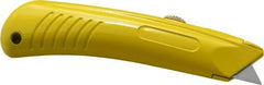 PHC - Retractable Utility Knife - 1" Blade, Yellow Zinc Handle, 1 Blade Included - Exact Tool & Supply