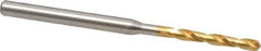 OSG - #43 130° Spiral Flute Cobalt Screw Machine Drill Bit - TiN Finish, Right Hand Cut, 3/4" Flute Length, 2" OAL, Standard Point, Straight Shank - Exact Tool & Supply