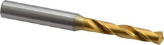 OSG - 0.277" 130° Spiral Flute Cobalt Screw Machine Drill Bit - TiN Finish, Right Hand Cut, 1-1/2" Flute Length, 3-5/16" OAL, Standard Point, Straight Shank - Exact Tool & Supply