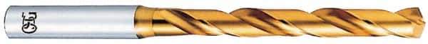 OSG - Letter T 130° Cobalt Jobber Drill - TiN Finish, Right Hand Cut, Spiral Flute, Straight Shank, 5-5/16" OAL, Standard Point - Exact Tool & Supply