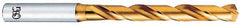 OSG - Letter T 130° Cobalt Jobber Drill - TiN Finish, Right Hand Cut, Spiral Flute, Straight Shank, 5-5/16" OAL, Standard Point - Exact Tool & Supply