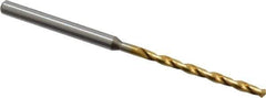 OSG - #45 130° Cobalt Jobber Drill - TiN Finish, Right Hand Cut, Spiral Flute, Straight Shank, 2-3/8" OAL, Standard Point - Exact Tool & Supply