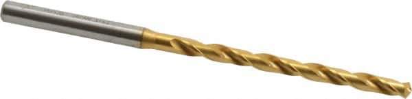 OSG - #24 130° Cobalt Jobber Drill - TiN Finish, Right Hand Cut, Spiral Flute, Straight Shank, 3-7/16" OAL, Standard Point - Exact Tool & Supply