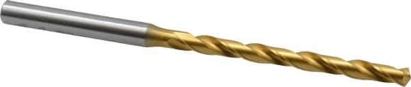 OSG - #10 130° Cobalt Jobber Drill - TiN Finish, Right Hand Cut, Spiral Flute, Straight Shank, 4-1/4" OAL, Standard Point - Exact Tool & Supply