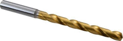 OSG - Letter R 130° Cobalt Jobber Drill - TiN Finish, Right Hand Cut, Spiral Flute, Straight Shank, 5-1/4" OAL, Standard Point - Exact Tool & Supply