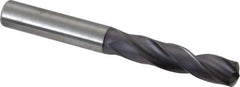 Kennametal - 9.70026mm 140° Spiral Flute Solid Carbide Screw Machine Drill Bit - Right Hand Cut, 47mm Flute Length, 89mm OAL, Standard Point, Straight Shank - Exact Tool & Supply