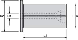 Kennametal - 1/2" ID x 1-1/4" OD, 1.417" Head Diam, Slotted Hydraulic Chuck Sleeve - Steel, 2.362" Length Under Head, Through Coolant - Exact Tool & Supply