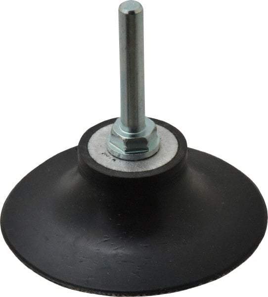 Merit Abrasives - 3" Diam Quick-Change Type R Disc Backing Pad - 1/4" Shank Diam, Medium Density, 20,000 RPM, Power-Lock Type 3 Compatible - Exact Tool & Supply