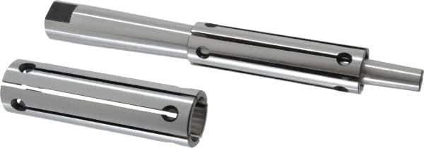 Interstate - 1 to 1-1/4" Grip, Expanding Lathe Mandrel - 1" Shank Diam, 4" Sleeve Length, 9" Arbor Length - Exact Tool & Supply