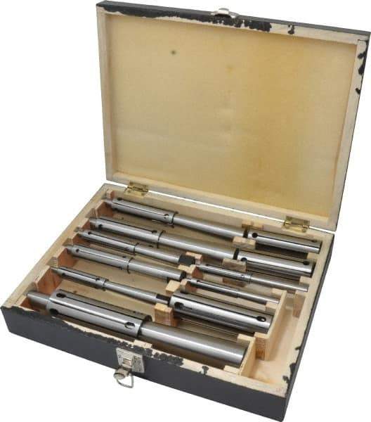Interstate - 1/2 to 2" Face Diam, Expanding Lathe Mandrel Set - 1/2 to 2" Grip, 8 Pieces - Exact Tool & Supply