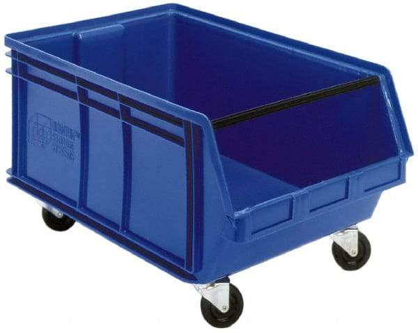 Quantum Storage - 300 Lb. Load Capacity, 29" Deep, Green Polyethylene Hopper Stacking Bin - 14-7/8" High x 18-3/8" Wide x 29" Long - Exact Tool & Supply