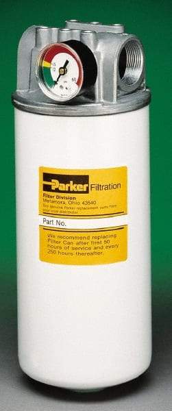 Parker - 1-1/4 NPTF, 20 Micron, Filter Assembly - Microglass - Exact Tool & Supply
