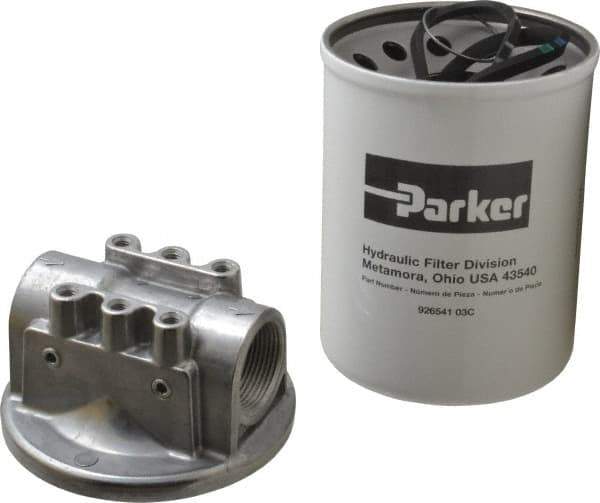 Parker - 1-1/4 NPTF, 3 Micron Filter Assembly - Cellulose - Exact Tool & Supply