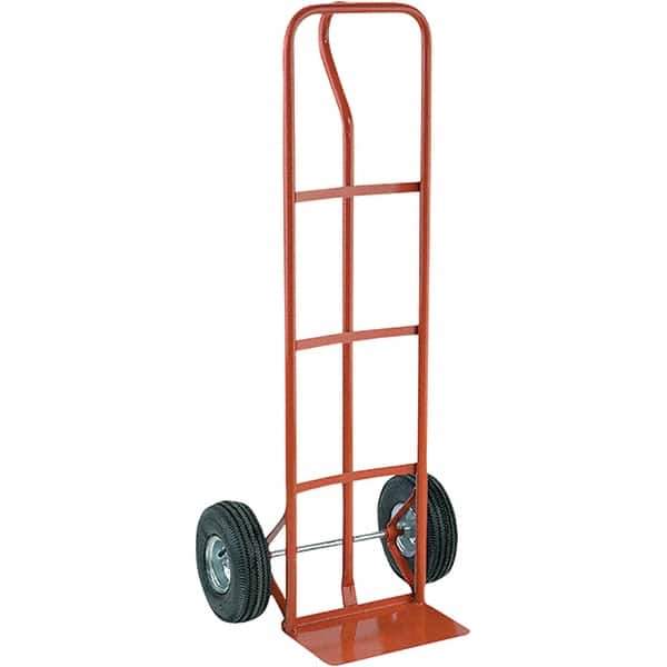 Wesco Industrial Products - 500 Lb Capacity 51" OAH Hand Truck - 7-1/2 x 14" Base Plate, D Handle, Steel, Full Pneumatic Wheels - Exact Tool & Supply