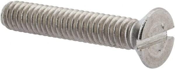 Value Collection - 1/4-20 UNC, 1-1/2" OAL Slotted Drive Machine Screw - Flat Head, Grade 316 Stainless Steel, Uncoated, Without Washer - Exact Tool & Supply