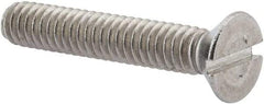 Value Collection - 1/4-20 UNC, 1-1/2" OAL Slotted Drive Machine Screw - Flat Head, Grade 316 Stainless Steel, Uncoated, Without Washer - Exact Tool & Supply