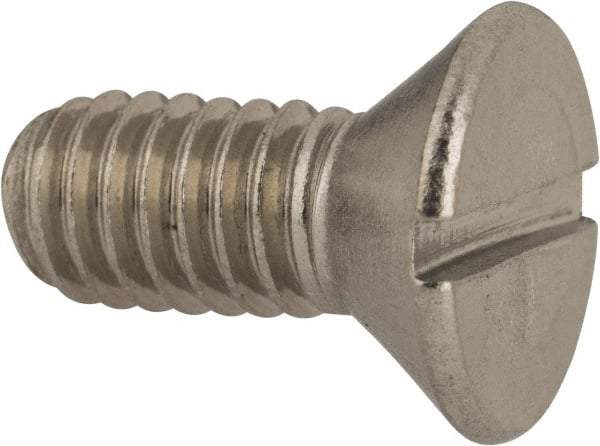 Value Collection - 5/16-18 UNC, 3/4" OAL Slotted Drive Machine Screw - Flat Head, Grade 316 Stainless Steel, Uncoated, Without Washer - Exact Tool & Supply
