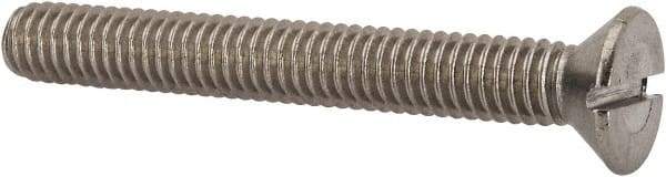 Value Collection - 5/16-18 UNC, 2-1/2" OAL Slotted Drive Machine Screw - Flat Head, Grade 316 Stainless Steel, Uncoated, Without Washer - Exact Tool & Supply