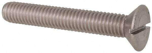 Value Collection - 3/8-16 UNC, 2-1/2" OAL Slotted Drive Machine Screw - Flat Head, Grade 316 Stainless Steel, Uncoated, Without Washer - Exact Tool & Supply