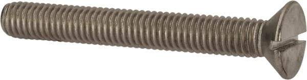Value Collection - 3/8-16 UNC, 3" OAL Slotted Drive Machine Screw - Flat Head, Grade 316 Stainless Steel, Uncoated, Without Washer - Exact Tool & Supply