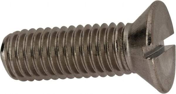 Value Collection - 1/2-13 UNC, 1-1/2" OAL Slotted Drive Machine Screw - Flat Head, Grade 316 Stainless Steel, Uncoated, Without Washer - Exact Tool & Supply