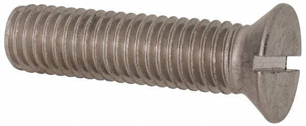Value Collection - 1/2-13 UNC, 2" OAL Slotted Drive Machine Screw - Flat Head, Grade 316 Stainless Steel, Uncoated, Without Washer - Exact Tool & Supply