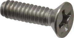 Value Collection - #6-32 UNC, 1/2" OAL Phillips Drive Machine Screw - Flat Head, Grade 316 Stainless Steel, Uncoated, Without Washer - Exact Tool & Supply