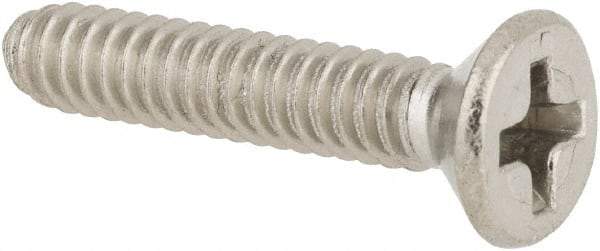 Value Collection - #6-32 UNC, 3/4" OAL Phillips Drive Machine Screw - Flat Head, Grade 316 Stainless Steel, Uncoated, Without Washer - Exact Tool & Supply