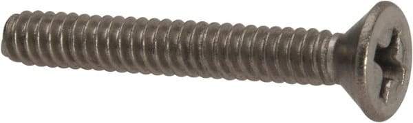 Value Collection - #6-32 UNC, 1" OAL Phillips Drive Machine Screw - Flat Head, Grade 316 Stainless Steel, Uncoated, Without Washer - Exact Tool & Supply