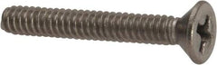 Value Collection - #6-32 UNC, 1" OAL Phillips Drive Machine Screw - Flat Head, Grade 316 Stainless Steel, Uncoated, Without Washer - Exact Tool & Supply