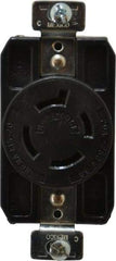 Cooper Wiring Devices - 250 VAC, 20 Amp, L15-20R NEMA, Self Grounding Receptacle - 3 Poles, 4 Wire, Female End, Black - Exact Tool & Supply