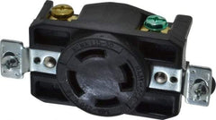 Cooper Wiring Devices - 250 VAC, 30 Amp, L15-30R NEMA, Self Grounding Receptacle - 3 Poles, 4 Wire, Female End, Black - Exact Tool & Supply