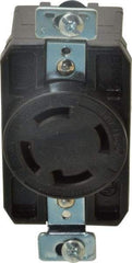 Cooper Wiring Devices - 480 VAC, 30 Amp, L16-30P NEMA, Self Grounding Receptacle - 3 Poles, 4 Wire, Female End, Black - Exact Tool & Supply