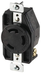 Cooper Wiring Devices - 480 VAC, 30 Amp, L8-30R NEMA, Self Grounding Receptacle - 2 Poles, 3 Wire, Female End, Black - Exact Tool & Supply