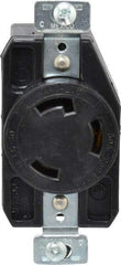 Cooper Wiring Devices - 250 VAC, 30 Amp, L6-30R NEMA, Self Grounding Receptacle - 2 Poles, 3 Wire, Female End, Black - Exact Tool & Supply