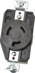 Cooper Wiring Devices - 277 VAC, 20 Amp, L7-20R NEMA, Self Grounding Receptacle - 2 Poles, 3 Wire, Female End, Black - Exact Tool & Supply