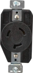Cooper Wiring Devices - 480 VAC, 20 Amp, L8-20R NEMA, Self Grounding Receptacle - 2 Poles, 3 Wire, Female End, Black - Exact Tool & Supply