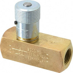Parker - 8 GPM 3/8 Inlet Brass Hydraulic Control Valve - 3/8-18 Thread - Exact Tool & Supply