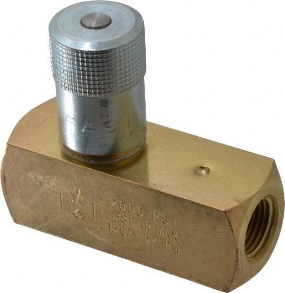 Parker - 15 GPM 1/2 Inlet Brass Hydraulic Control Valve - 1/2-14 Thread - Exact Tool & Supply